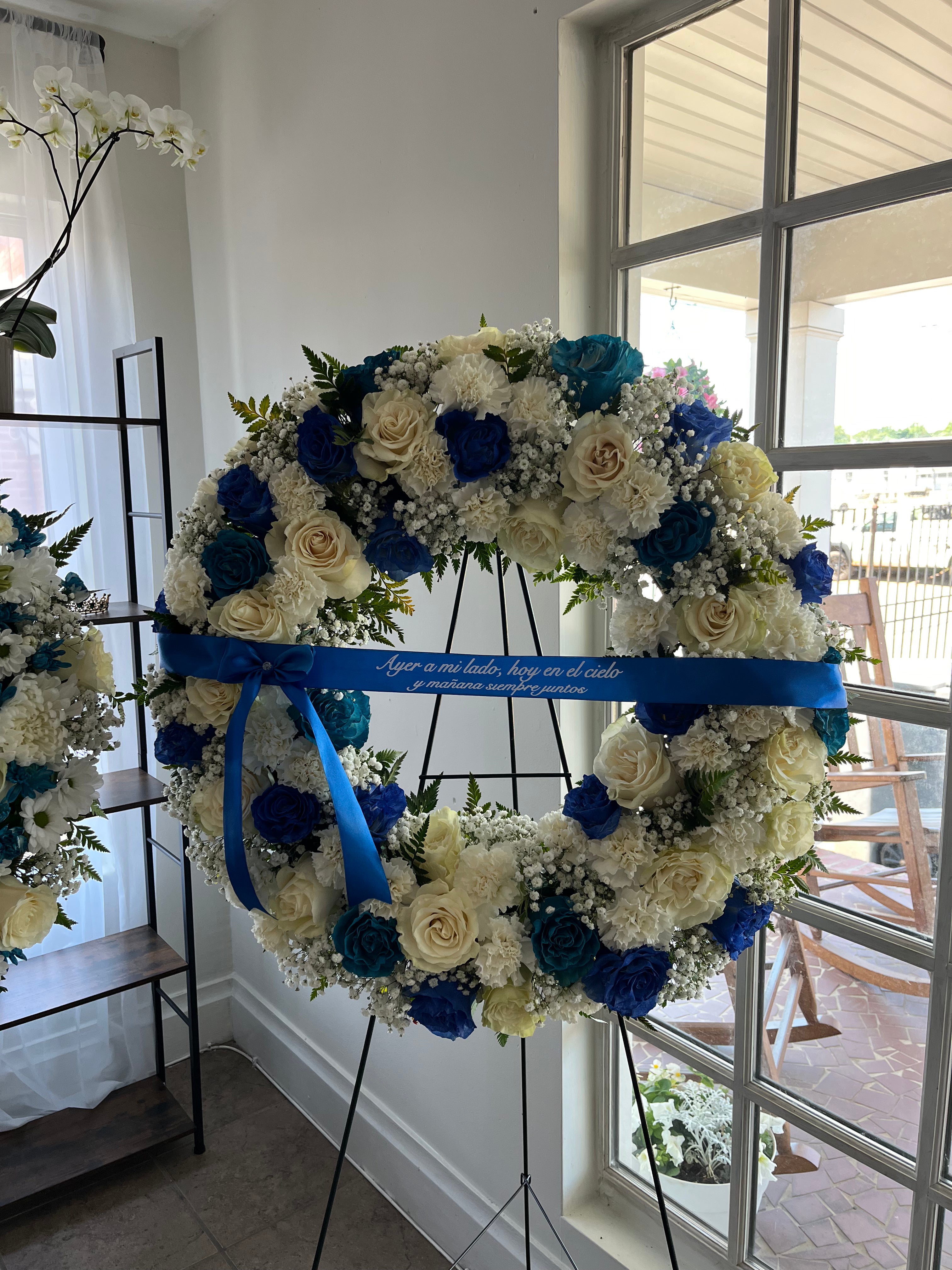Blue Tribute Wreath